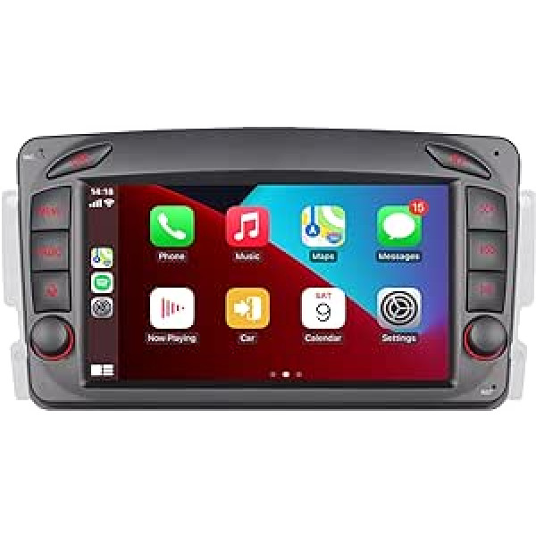 Automašīnas radio saderīgs ar bezvadu Carplay/Android Car, kas paredzēts Mercedes Benz CLK W168 W203 W209 W639 Vaneo W463 C208 W208 W170 ar IPS skārienekrānu/Bluetooth/Mirror Link/FM/AM/USB