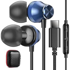 USB C austiņas priekš iPhone 15 Pro Max Samsung A33 A53 A54 A34 S24 S23 Ultra S22 S23 FE, In-Ear Austiņas USB C Savienojums ar Kabeli USB C Austiņas Type C Austiņas Austiņas Pixel 8 Pro 6a 7a