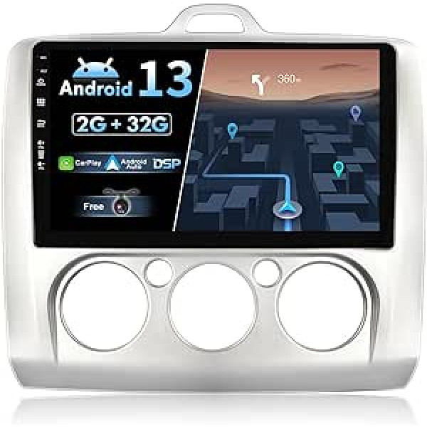 JOYX Android 12 automašīnas radio ar IPS 2.5D der Ford Focus (2004-2011) - atpakaļskata kamera bez maksas - [2G + 32G] - 2 DIN - 9 collas - atbalsta DAB stūres vadību 4G WiFi Bluetooth Carplay