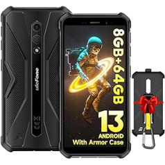 Ulefone Armor X12 Pro Outdoor Mobile Phone 8GB + 64GB/256GB SD, Octa Core Android 13 viedtālrunis bez līguma, 4860mAh 13MP + 8MP 5,45 collu HD+ IP68/IP69K 4G Dual SIM Face ID NFC GPS 2 gadi