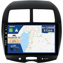 JOYX — 6G + 128G — Android 12 IPS automašīnas radio, kas piemērots Mitsubishi ASX (2010-2019) — bezvadu CarPlay/Android Car/DSP — LED kamera un mikrofons — 10,1 collas 2 DIN — DAB stūres vadība ar ātrās palaišanas 360 grādu