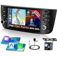 Hikity 2G 64G Android 13 Apple Carplay automašīnas radio ar satelīta navigācijas ierīci Fiat Punto 2010-2016 Linea 2012-2015 6,2 collu skārienekrāna automašīnas radio ar Bluetooth Android Car Mirror Link WiFi GPS RDS FM Skats no aizmugures