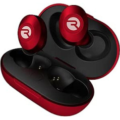 Raycon The Everyday Wireless Bluetooth austiņas ar mikrofonu — Stereo skaņa ausīs ievietojama Bluetooth austiņa True Wireless Earbuds 32 stundu atskaņošanas laiks (matēts sarkans)