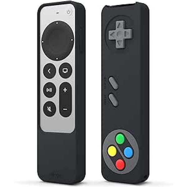 elago R4 Retro Case Compatible with Apple TV 4K Siri Remote 3rd Generation (2022) and 2nd Generation (2021) - Classic Controller Design [Non-Functional] (Black)