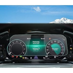 RUIYA saderīgs ar Volkswagen VW Golf MK8 2020-2023 aktīvās informācijas displeja aizsargs automašīnu navigācijai Crystal Clear HD pret skrāpējumiem izturīgs GPS caurspīdīgs ekrāna aizsargs [10,25 collas]