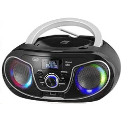 Trevi CMP 588 DAB Portable Stereo with DAB/DAB+ and FM with RDS, Dot Matrix Display with High Readability, CD, MP3, USB, AUX-IN, Bluetooth, Headphone Jack