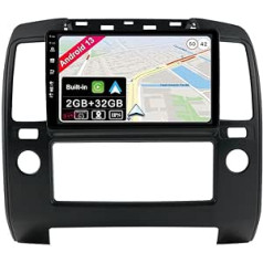 JOYX Android 12 IPS automašīnas radio, kas piemērots Nissan Navara 3 D40 (2004-2010) - Iebūvēts bezvadu CarPlay Android Car - Bezmaksas kamera - 2G + 32G - 9 collas 2 DIN - DAB stūres vadība 4G WiFi Fast