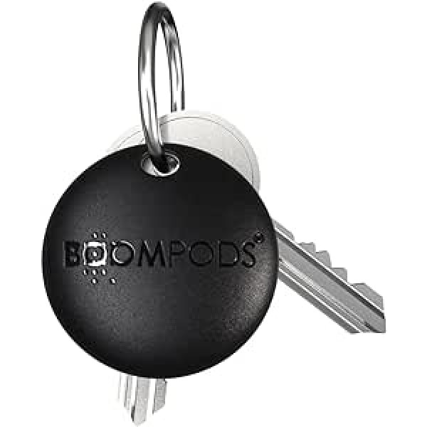 Boompods Boomtag Bluetooth Tracker tagu vienumu meklētājs, viedās ilgtspējīgas izsekošanas ierīces atslēgām/maciņam/bagāžām/somām/čemodāniem, izsekošanas sīkrīki/meklētājs, kas saderīgs ar Apple Find My App — melns