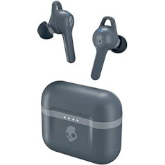 Skullcandy Indy Evo ieliekamās Bluetooth austiņas ar mikrofonu, True Wireless, sviedru, ūdens un putekļu izturīgas, kopējais akumulatora darbības laiks līdz 30 stundām — pelēks