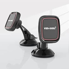 VEN-DENS Car Phone Holder Magnetic Dashboard Universal Smartphone Compatibility with Strong Magnetic Technology (Black)