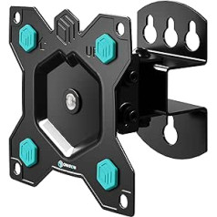 ONKRON R3-B Monitor Wall Mount Swivelling and Tilting for 10-32 Inch TV Wall Mount, Flat & Curved Screen up to 20 kg - Max VESA 100 x 100 Wall Mount / TV Holder Swivelling Black