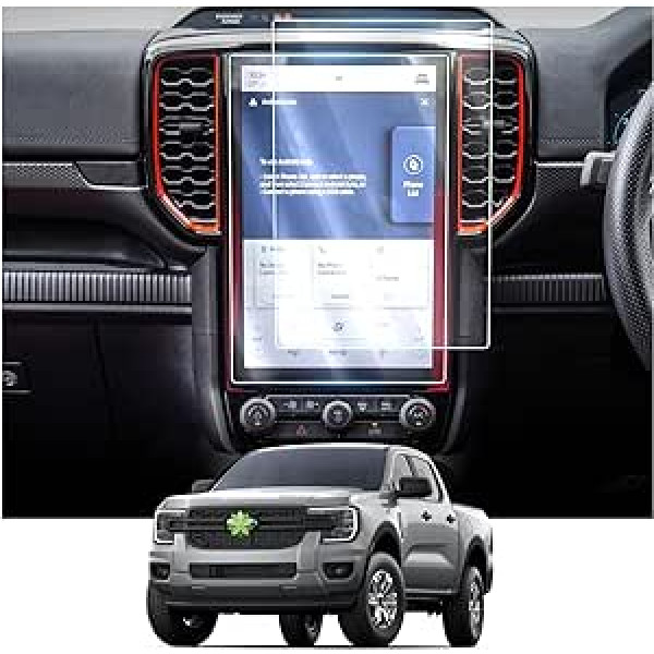 RUIYA [Pack of 2] Savietojams ar Ford Ranger Wildtrak Sync 4 12 collu 2023 2024 navigācijas aizsargplēvi, nanomateriālu, navigācijas ekrāna aizsargplēvi GPS skārienekrāna aizsargplēve, automašīnas navigācija