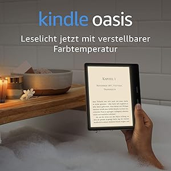 Pilnīgi jauna Kindle Oasis | Tagad ar regulējamu silto gaismu | Ūdensizturīgs, 8 GB, Wi-Fi | Grafīts