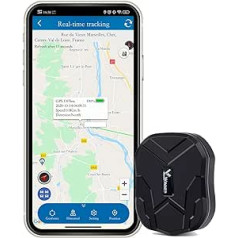 TKMARS TK905mini mazs GPS izsekotājs, 1500 mAh magnētisks ūdensizturīgs, reāllaika izsekošanas ierīce, izsekošanas raidītājs bez abonementa, vairāki trauksmes režīmi ar bezmaksas lietotni, piemērots automašīnai, čemodāns,