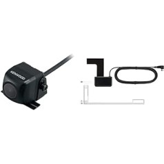 Kenwood CMOS-130 atpakaļgaitas kamera ar CMOS tehnoloģiju melnu un DAB antenu CX-DAB1 vējstikla lipīga antena visām DAB/DAB+ ierīcēm ar SMB savienojumu, fantoma jauda 9-16 volti