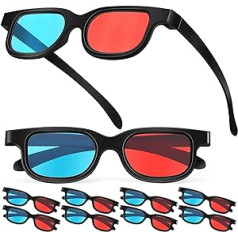 jojofuny 3D-Film-Brille, flach, 3D-Brille, einfacher Stil, 3D-Brille für 3D-Filme, Spiele, 3D-Brille, leichtes Design, 10 Stück