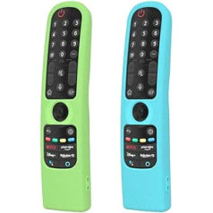 Pack of 2 LG Magic Control 2022/2023 MR22GA/MR23GN Compatible with Remote Control LG TV, MR22GN, MR21GA, OLED QLED Remote Control Case, LG Smart TV Magic Control Protective Case (Blue + Turquoise