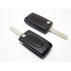 2 x Key Shell tālvadības pults pārsega nomaiņas korpuss 3 pogas, saderīgas ar Citroen C2 C3 C4 C5 PEUGEOT 107 207 307 407 308 409 407 607 Fiat Scudo Ulysse remonta asmens (Jā, statīvs akumulators 53 CE)