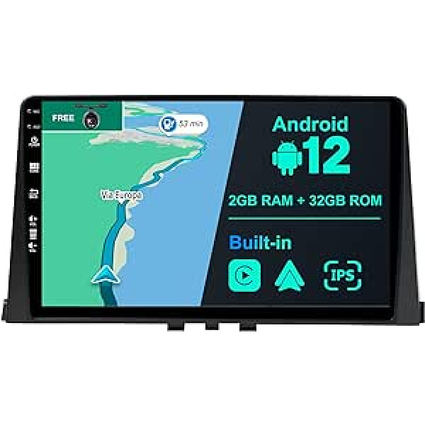 BXLIYER Android 12 IPS automašīnas radio, kas piemērots Citroen Berlingo (2008-2019) - Iebūvēta CarPlay Android automašīna - Bezmaksas atpakaļgaitas kamera - 2G + 32G - 10,1 collas 2 DIN - DAB stūres vadība WiFi Ātri