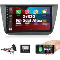 Hodozzy Carplay automašīnas radio priekš Seat Altea 2004-2015,9 collu skārienekrāna Android automašīnas radio Bluetooth brīvroku funkcija ar Android Car / GPS / WiFi / FM / RDS / HiFi / USB + Canbus