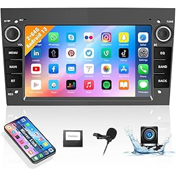 2+64G Android 13 Car Radio priekš Opel Corsa Astra Antara Vectra Zafira Meriva Vivara Combo Signum ar Mirror Link, 7 collu ekrāns ar GPS Bluetooth FM RDS WiFi SWC EQ Canbus + atpakaļgaitas kamera