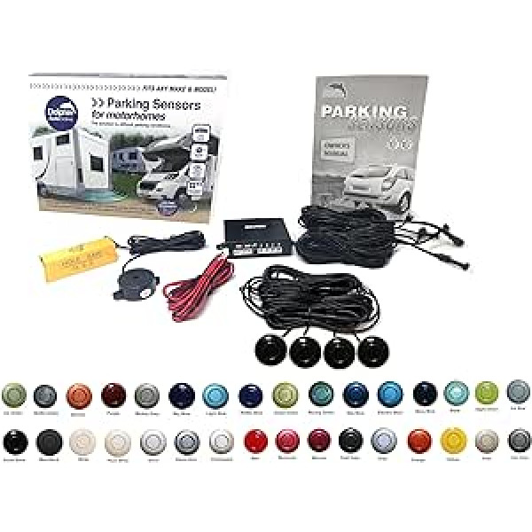 Dolphin MPS400 Parkensoren für Wohnmobil, Camper, Lastwagen, ar Audio-Summer, Schwarz/Silber/Weiß/Grau