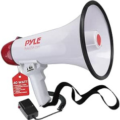 PYLE AUDIO INC Bluetooth Megaphone - PA Megaphone Speaker with Wired Microphone, Siren Alarm Mode, MP3/USB/SD Readers