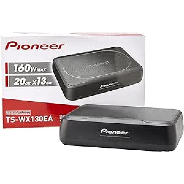 Pioneer TS-WX130EA Plakans aktīvais zemfrekvences skaļrunis, melns