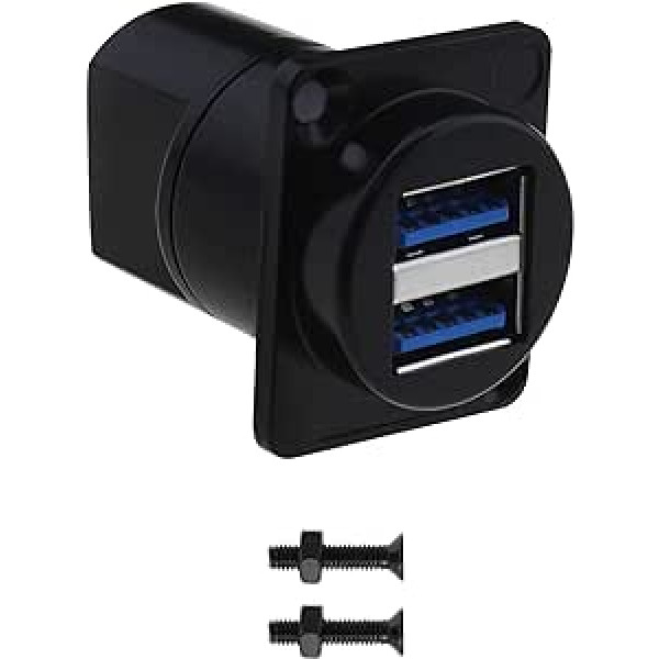 Izveidot ideju USB 3.0 sievišķais savienotājs Sieviete Duālais USB 3.0 paneļa savienotājs paneļa stiprinājuma caurlaide adaptera pārsūtīšanas ātrums 5,0 Gbps