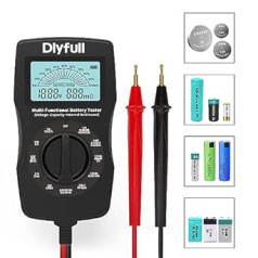 Dlyfull Battery Tester Universal LCD Battery Tester, Professional Digital Battery Meter for Batteries, Button Cells etc., Accurate Battery Capacity Voltage Internal Resistance Battery Tester