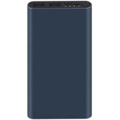 Xiaomi Mi 18W ātrās uzlādes Power Bank 3 ārējais akumulators (10000mAh, 18W, Micro USB/USB C ieeja, USB A x 2 izeja, ātra uzlāde, Multi-Protect drošības sistēma) Zili-melns (melni zils)