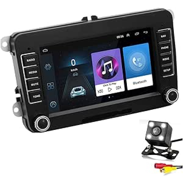 GOFORJUMP 2 DIN Android 7 collu GPS navigācijas sistēma automašīnas radio multivides atskaņotājs priekš Bora Golf VW Polo Volkswagen Passat B6 B7 Touran ar atpakaļskata kameru