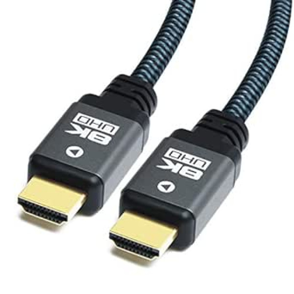 Yauhody 8K HDMI 2.1 kabelis 9 m, 48 Gbps īpaši ātrdarbīgs neilona pinums HDMI 2.1 kabelis, Real 8K 60Hz, 4K 120Hz, 10K, 4K 144Hz, eARC, HDCP 2.2 un 2.3, dinamisks HDR, 5, 3DPS televizoram