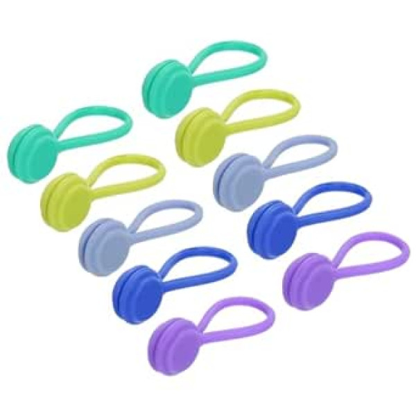 piegādes karte Magnetische Kabel-Clips, 10,9 x 1,5 cm, 5 Farben, Magnetische Kabelbinder, wiederverwendbare Kabelbinder für Zuhause, Küche, Büro, 10 Stück