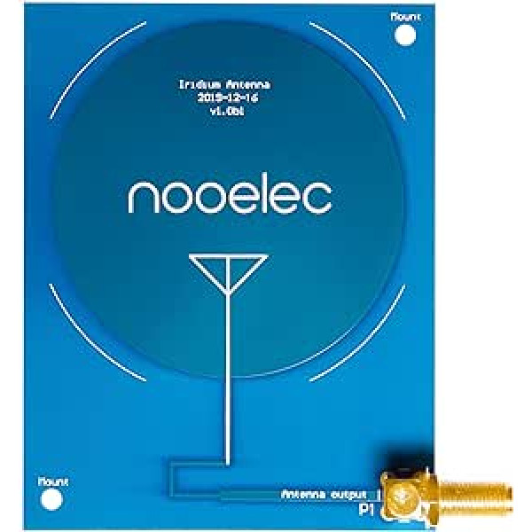 Nooelec Iridium patch antena — augsta pastiprinājuma (3dBi) 1620 MHz PCB antena ar SMA savienojumu iridium un citiem L-joslas lietojumiem 1,62 GHz centra frekvence un 80 MHz+ joslas platums