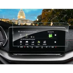 SHAOHAO saderīgs ar Skoda Octavia 4 MK4 NX 2020-2023 automašīnas navigācijas ekrāna aizsargu 10 collu GPS caurspīdīga aizsargplēve, skrāpējumiem izturīga 9H pret pirkstu nospiedumiem rūdīta stikla ekrāna aizsargs