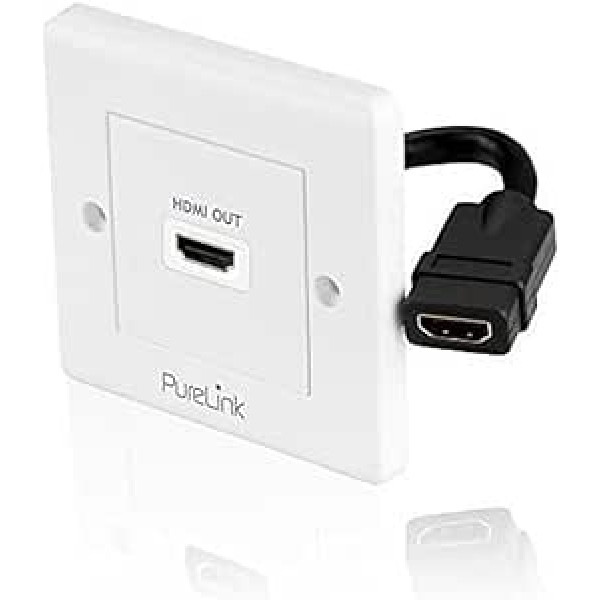 PureLink PureInstall PI100 HDMI sienas ligzda ar Ethernet kanāla 1 portu/HDMI A Female uz HDMI A Female / PureLink 0,1 m sertificēts liels ātrums