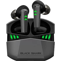 Black Shark bezvadu austiņas ar 35 ms latentumu, augstākās klases austiņas, Bluetooth 5.2, 4 hiperdzidri mikrofoni, IPX5 ūdensizturīgs, 20 stundu atskaņošanas laiks