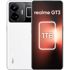 realme GT3 viedtālrunis 16+1TB Snapdragon 8+ Gen1 5G 6,74 collas 144Hz 4600mAh 240W SUPERVOOC uzlāde 50MP balts