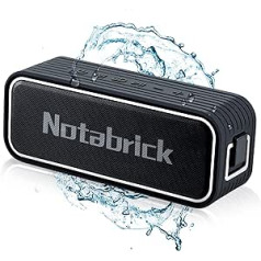 NOTABRICK Bluetooth skaļrunis 40 W, pārnēsājama mūzikas kaste ar 3D stereo skaņu un uzlabotu basu, 24 stundu atskaņošanas laiks, IPX7 ūdensnecaurlaidīga mūzikas kaste lietošanai mājās, ārā, ballītēm, ceļojumiem