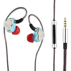 LINSOUL 7Hz Salnotes Zero HiFi 10 mm dinamiskas ausīs ievietojamas draivera austiņas IEM ar metāla kompozītmateriālu membrānu, nerūsējošā tērauda priekšējo plāksni, noņemamu 2 kontaktu OFC kabeli (zils, ar mikrofonu, 3,5 mm)