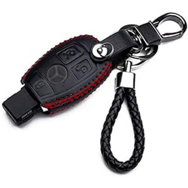 Case Car Key Fob tālvadības pults Keyless Mercedes Class ABCE CLA CLK GLA GLC mākslīgās ādas aizsargvāciņš (sarkans izdevums)