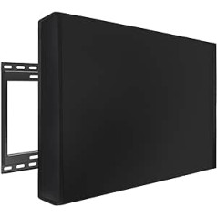 MaxAwe lauko televizoriaus dangtelis, 46 x 29 x 5 colių (118 x 74 x 14 cm), atsparus oro sąlygoms universalus ekrano apsauginis sluoksnis, juodas