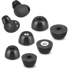 Atmiņas putu padomi Samsung Galaxy Buds 2 Pro, bez sāpēm silikona austiņās, pretslīdēšanas austiņas, kas iederas uzlādes futrālī, 3 pāri (dažādi izmēri S/M/L, melni)