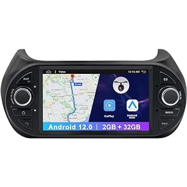 7 collu IPS HD daudzskārienjūtīgais ekrāns Android automašīnas radio stereo sistēmai Fiat Fiorino/Qubo/Peugeot Bipper/Citroën Nemo GPS Carplay bezmaksas atpakaļgaitas kamera RDS WiFi SWC-2G+32G