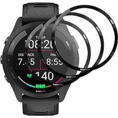 Weideworld Garmin Forerunner 265 ekrāna aizsargs pret skrāpējumiem, pilnībā pārklāj melns