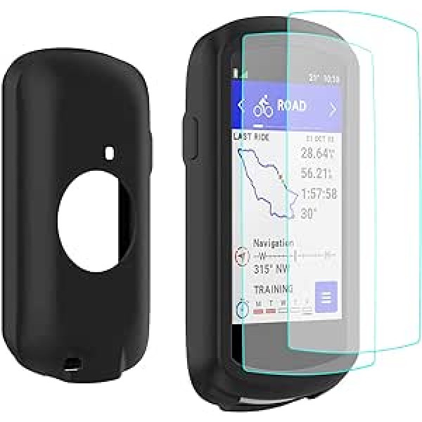 Braleto silikona futrālis + 2 ekrāna aizsargi, savietojams ar Garmin Edge 1040, 9H cietības stikla ekrāna aizsargs GPS velodatora piederumi