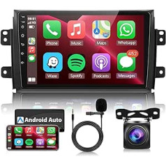 Android Car Radio 2 DIN priekš Suzuki SX4 2006-2013 Fiat Sedici 2005-2014 ar bezvadu Apple Carplay Android Car Navigation GPS 9 collu skārienekrāna automašīnas radio ar Bluetooth FM/RDS USB/DAB+/HiFi atpakaļgaitā