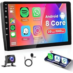 Hodozzy 8 kern Android Autoradio 2G+64G 10,1 Zoll Touchscreen 2 Din Bildschirm Autoradio ar DSP GPS Navi Wireless Apple Carplay Android Auto Mirror saite WiFi Bluetooth FM RDS radio Rückfahrkamera