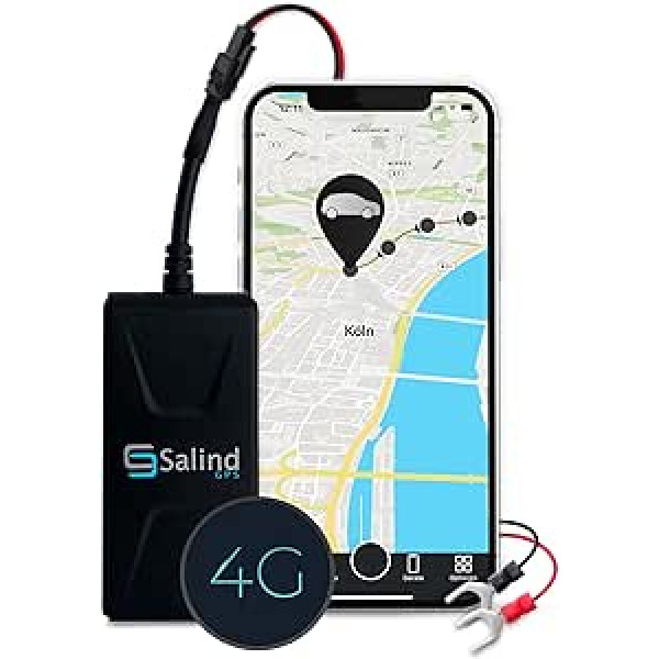 „Salind GPS 4G GPS Tracker“ automobilinis motociklas, transporto priemonės ir sunkvežimiai – apsauga nuo vagysčių – prisijungus, visame pasaulyje ir realiuoju laiku su programa – tiesioginio ryšio automobilio akumuliatorius (9–75 V)